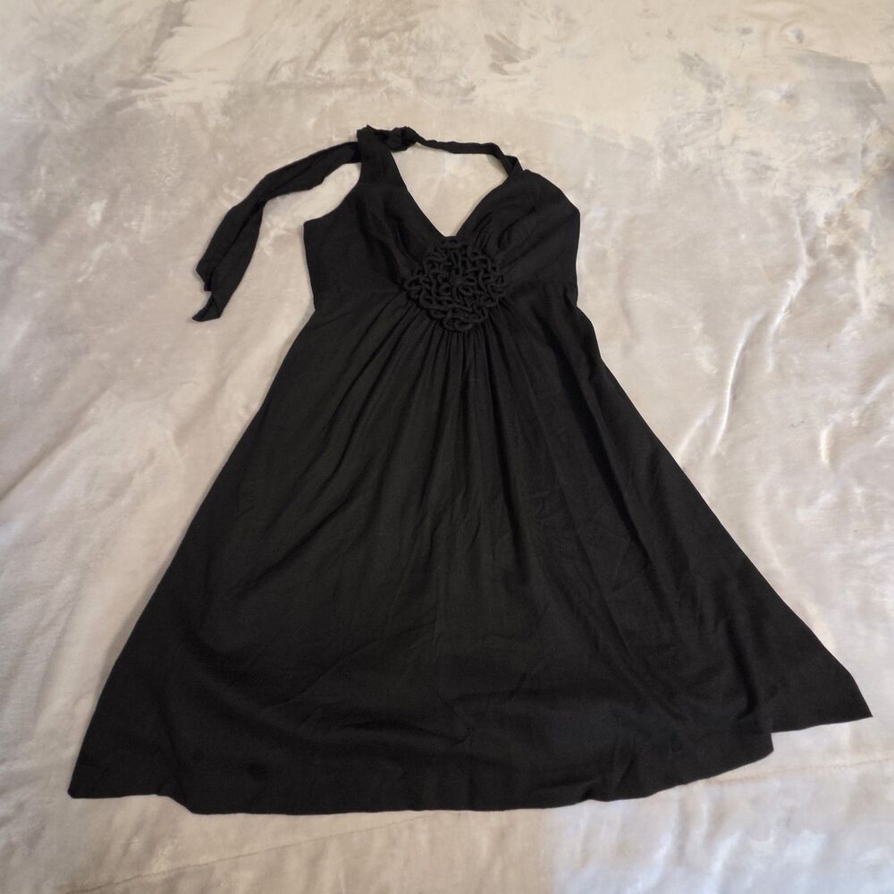 Trina Turk Black Cotton Halter Dress Size XS